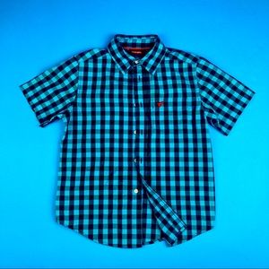 Boys Medium 8 Wrangler plaid button up